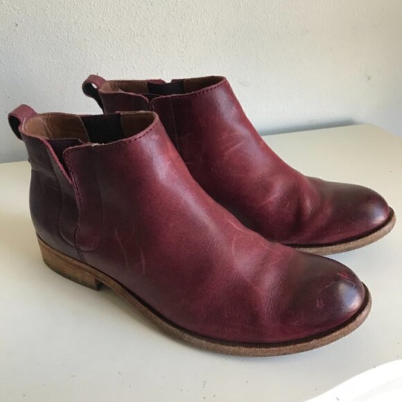 Kork Ease Burgundy Mindo Chelsea Ankle Boot Size 7.5 - Picture 2 of 11